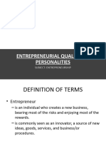 Entrepreneurial Qualities Personalities