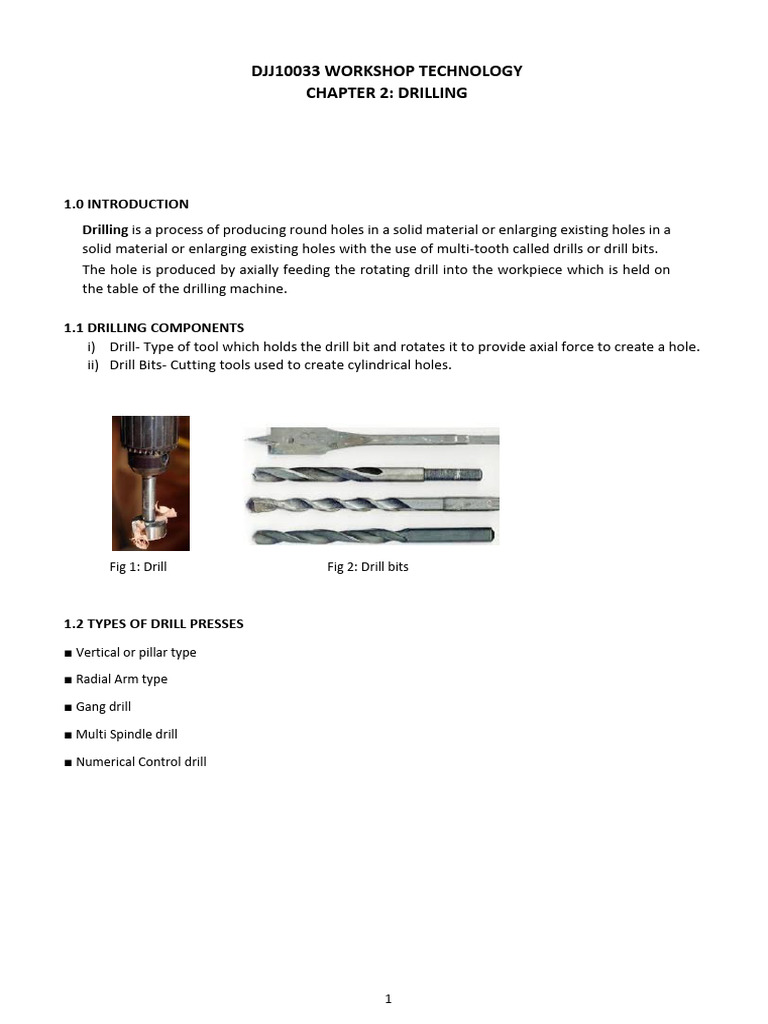 Chapter 2 Drilling PDF Drilling Drill