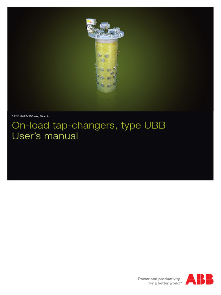 UBB On-Load Tap-Changer User Manual | PDF | Switch | Transformer