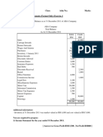 Chapter 3 Financial Statement (Without Adjustment) Exercise 1 Question
