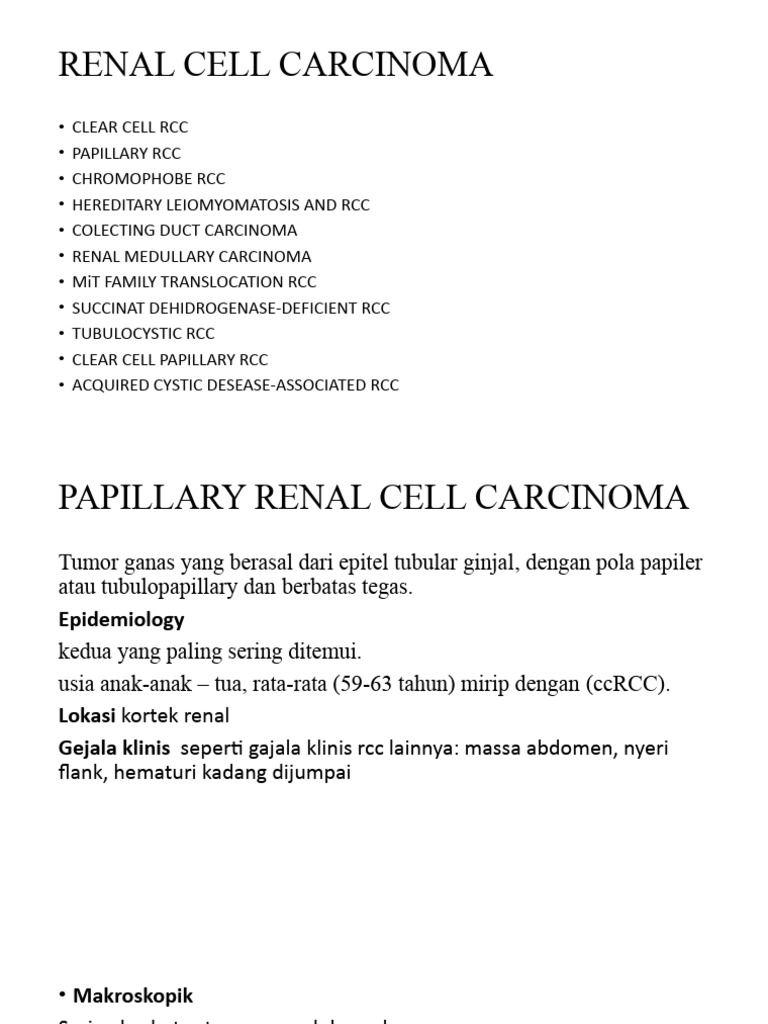 Karakteristik Papillary RCC dan Prognosis | PDF