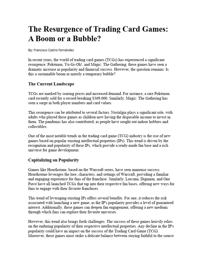 The Resurgence of Trading Card Games PDF