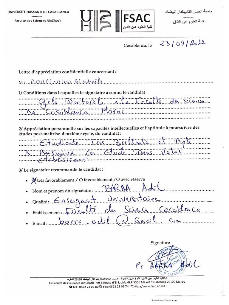 comment rediger une lettre de reco