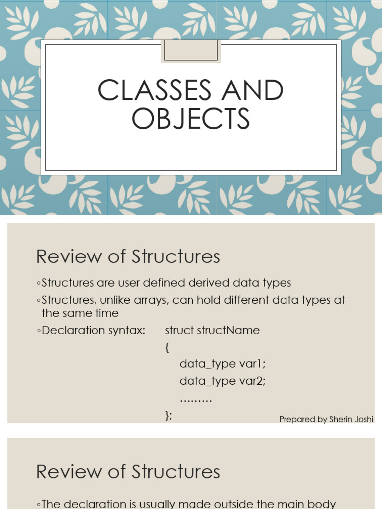 Unit 3 - Classes and Objects | PDF | Class (Computer Programming ...