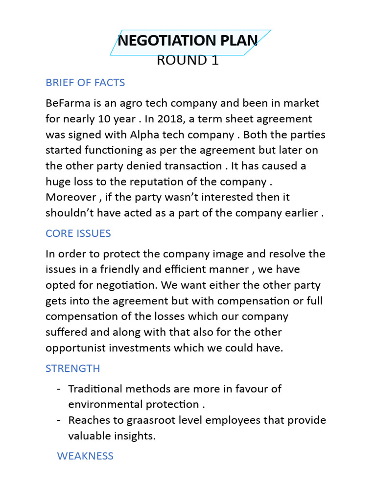 Negotiation Plan Pdf , 1 An introduction to negotiation – CCQHXN