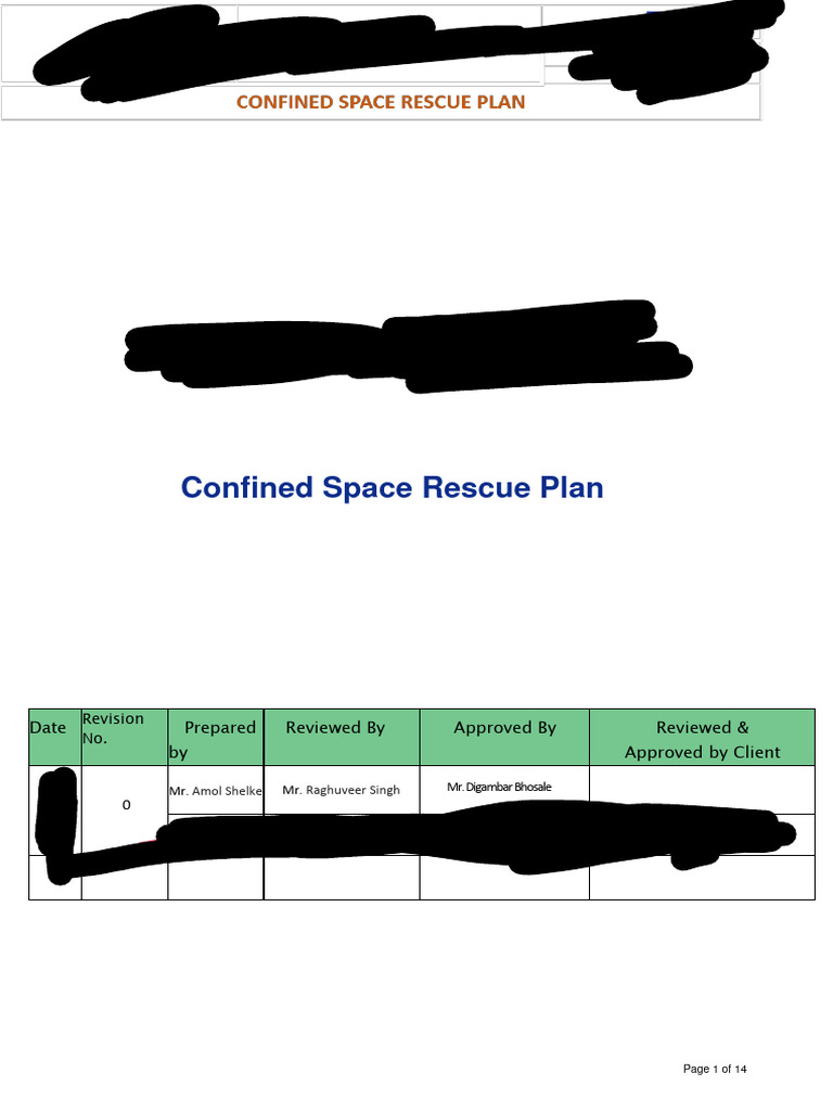 Confined Space Rescue Plan Overview | PDF | Ventilation (Architecture ...