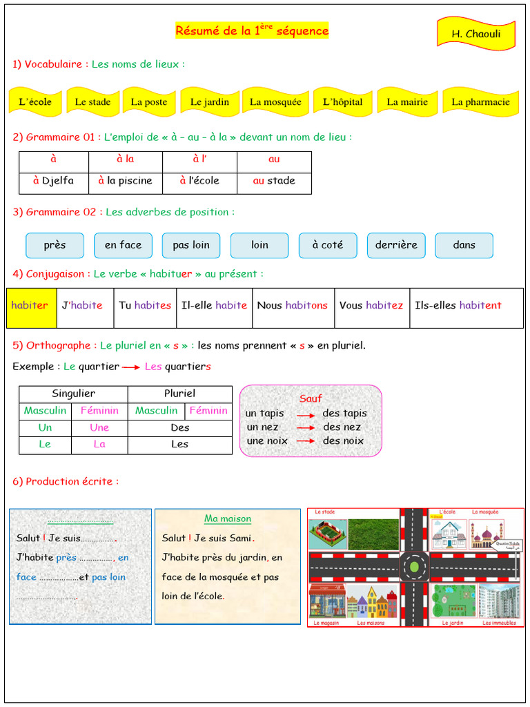 Vocabulaire et Grammaire 4AP Français | PDF