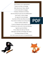 Maître Corbeau, Sur Un Arbre Perché, Tenait en Son Bec Un Fromage. Maître Renard, Par L'odeur Alléché, Lui Tint À Peu Près Ce Langage Et Bonjour, Monsieur Du Corbeau. Que Vous Êtes Joli ! Que Vou