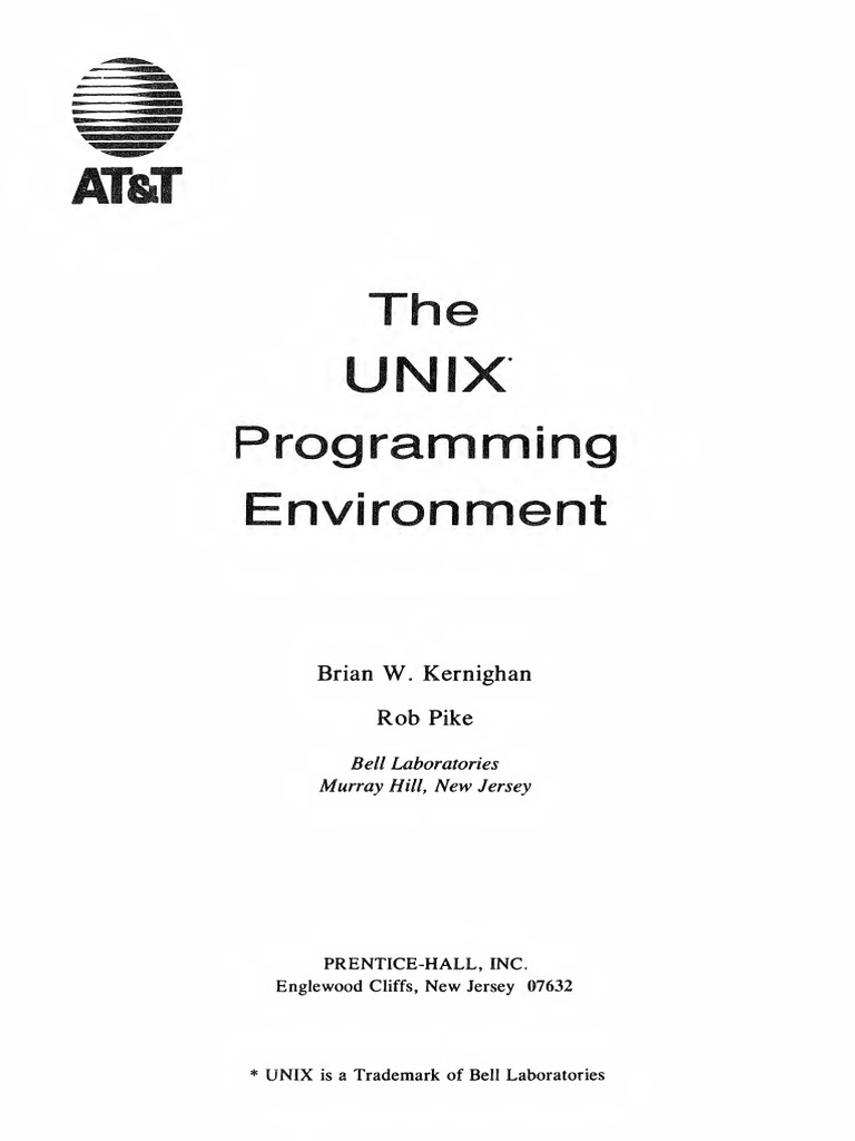 The UNIX Programming Environment - Brian W. Kernighan, Rob Pike | PDF ...