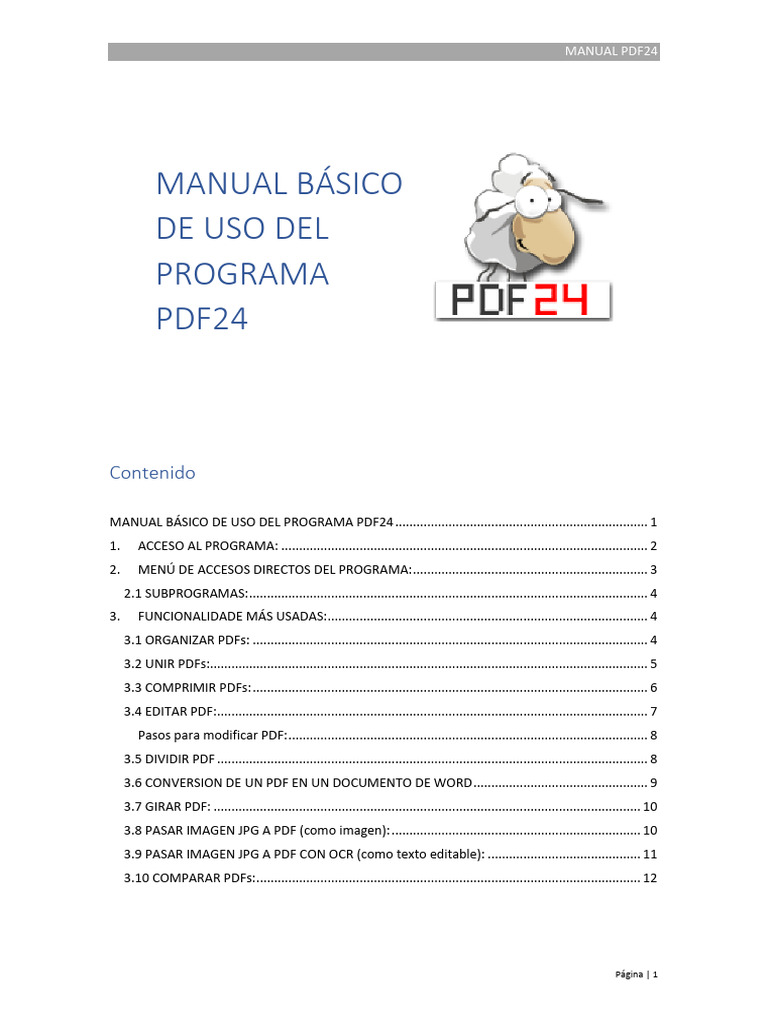 Manual Básico de PDF24 | PDF | Archivo de computadora | Microsoft Word