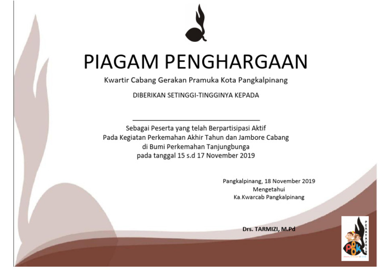 PIAGAM PENGHARGAAN PARTISIPASI PDF