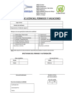 Formulario de Licencias Permisos y Vacaciones