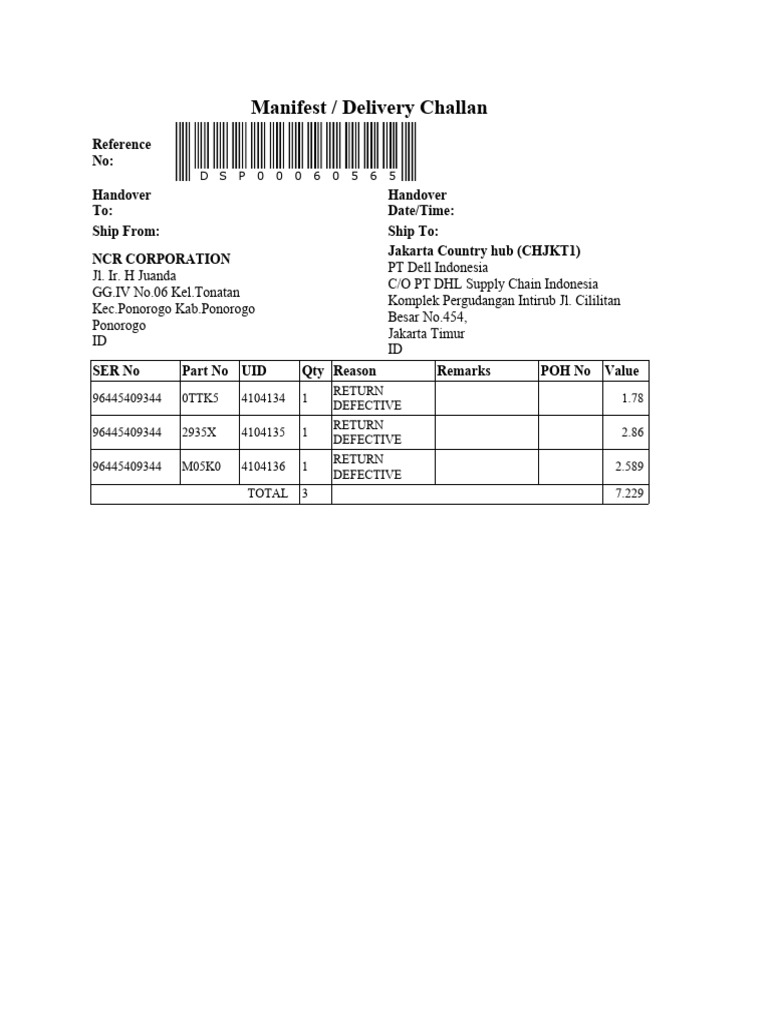 Manifest Contoh | PDF