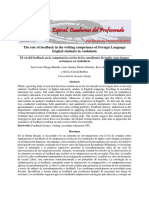 The Role of Feedback in The Writing Competence of Foreign Language English Students in Andalusia