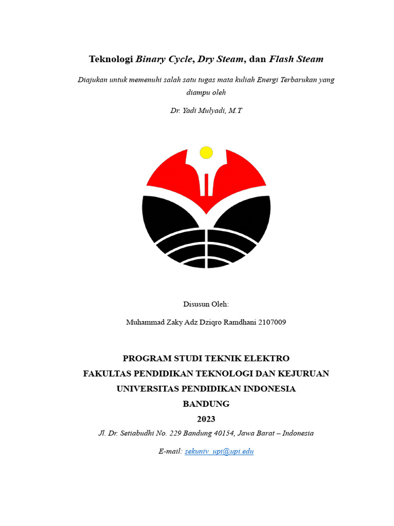 Teknologi PLTP: Binary, Dry, Flash Steam | PDF