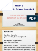 Materi 2 - Karakteristik Bahasa Jurnalistik - 2023 Kelas 3CD