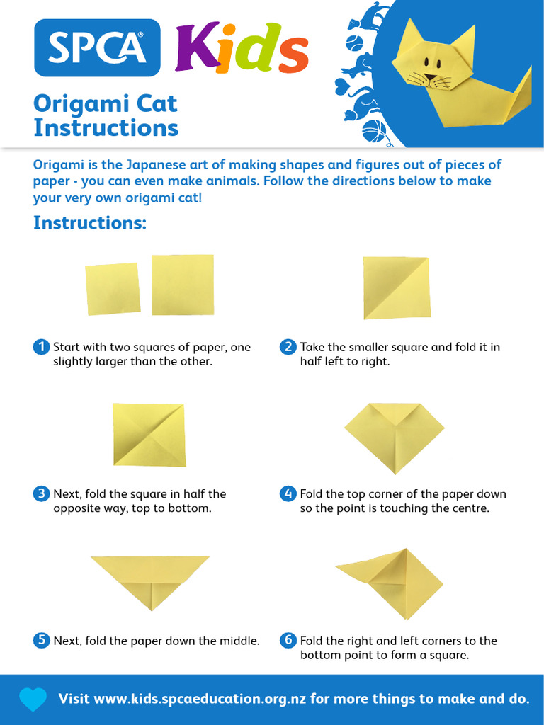 Origami Cat Craft Guide | PDF | Language Arts & Discipline | Home & Garden