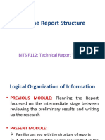 Lecture 18 Outline Report Structure