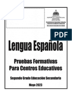 Prueba Lengua Española 2do. Grado de Secundaria