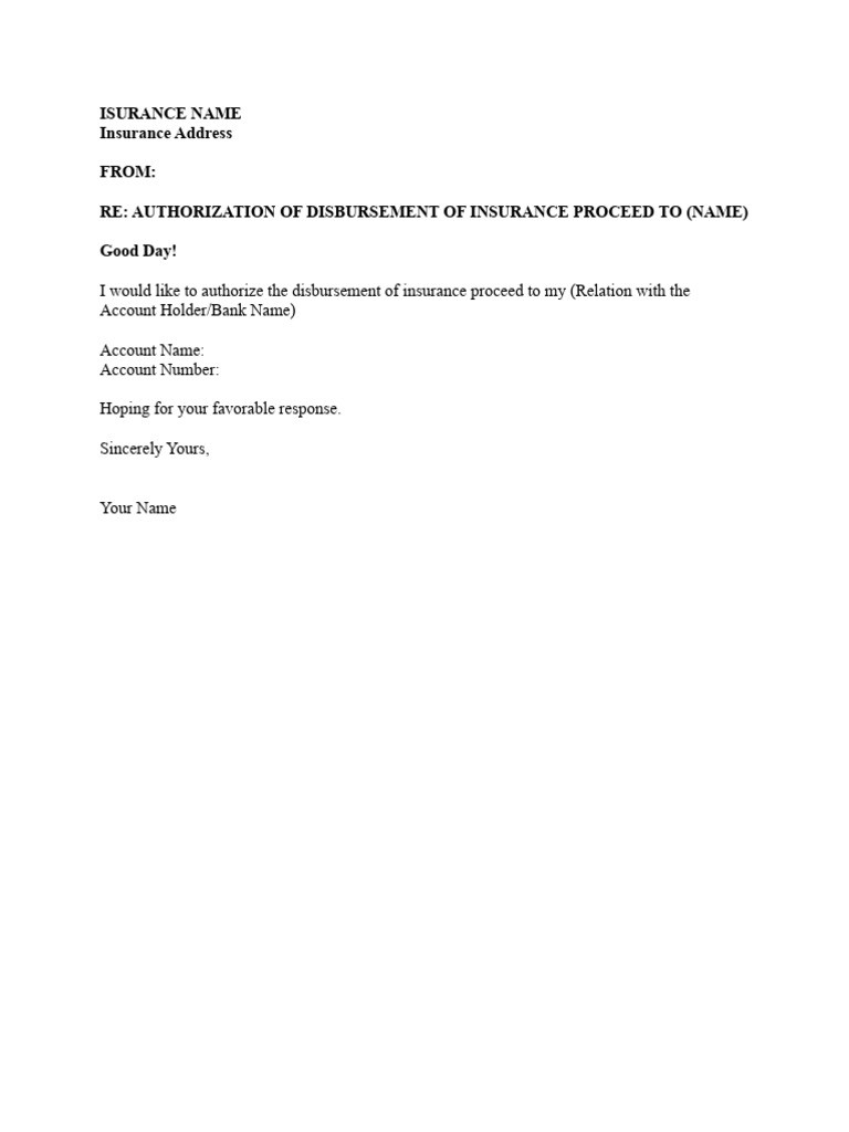 Insurance Disbursement PDF
