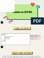Tables in HTML