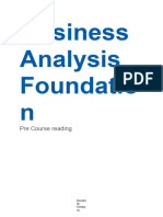 Business Analysis Foundatio N: Pre Course Reading