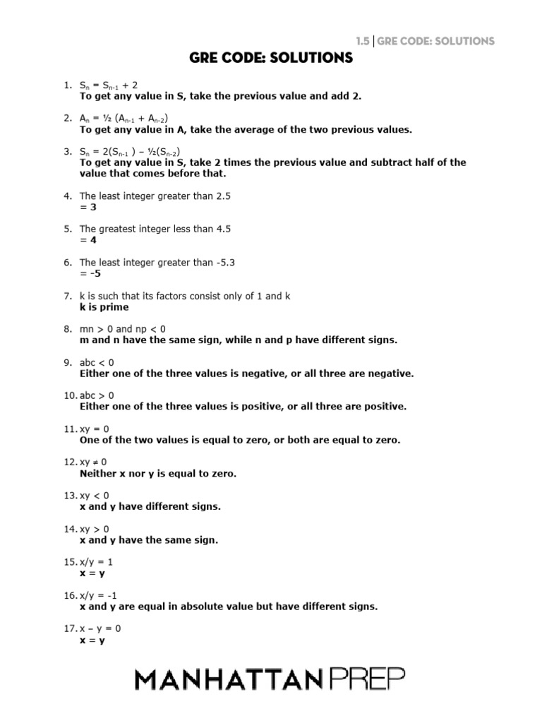 1.5GRE Code Solutions PDF