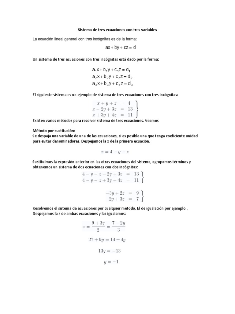 Resolver Sistemas De Ecuaciones 3 Incógnitas Online