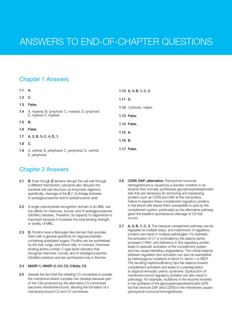Janeway Immunobiology Chapter Answers | PDF | T Cell | Major ...