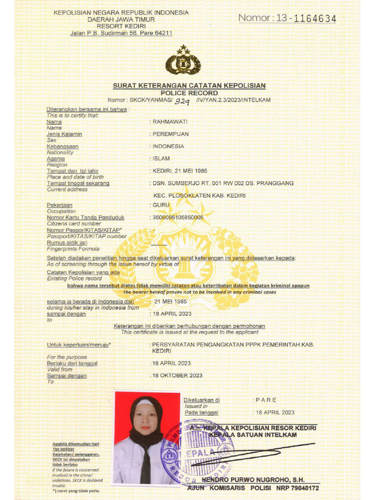 SKCK Rahma | PDF