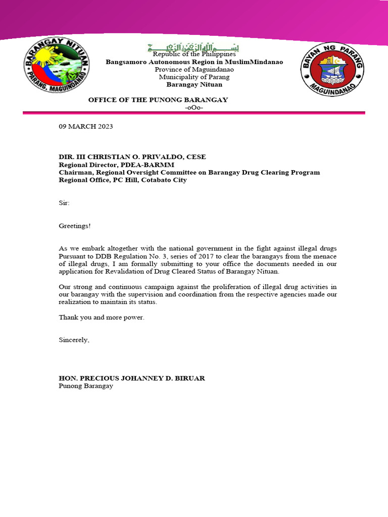 Application for Drug Cleared Status | PDF