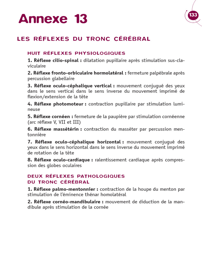 Réflexes du Tronc Cérébral en Détail PDF — free download