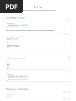 Kotlin Cheat Sheet & Quick Reference