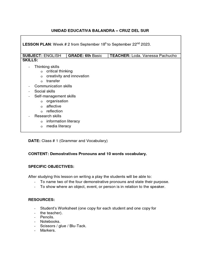 MC 2nd Term English Week 2 2023-2024 | PDF | Linguistics | Human ...