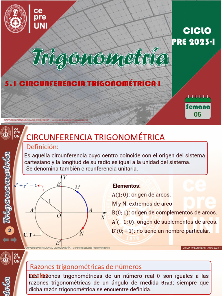 Circunferencia Trigonométrica y Líneas | PDF | Trigonometría | Curva