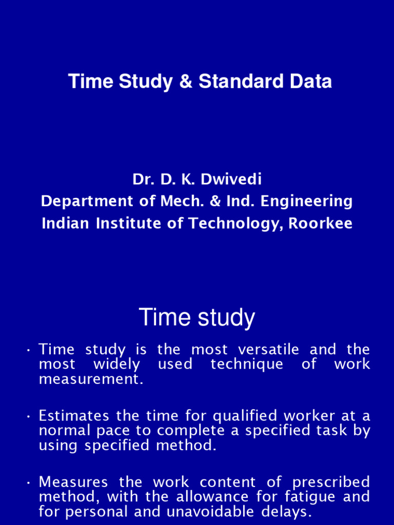Time study pdf standard deviation