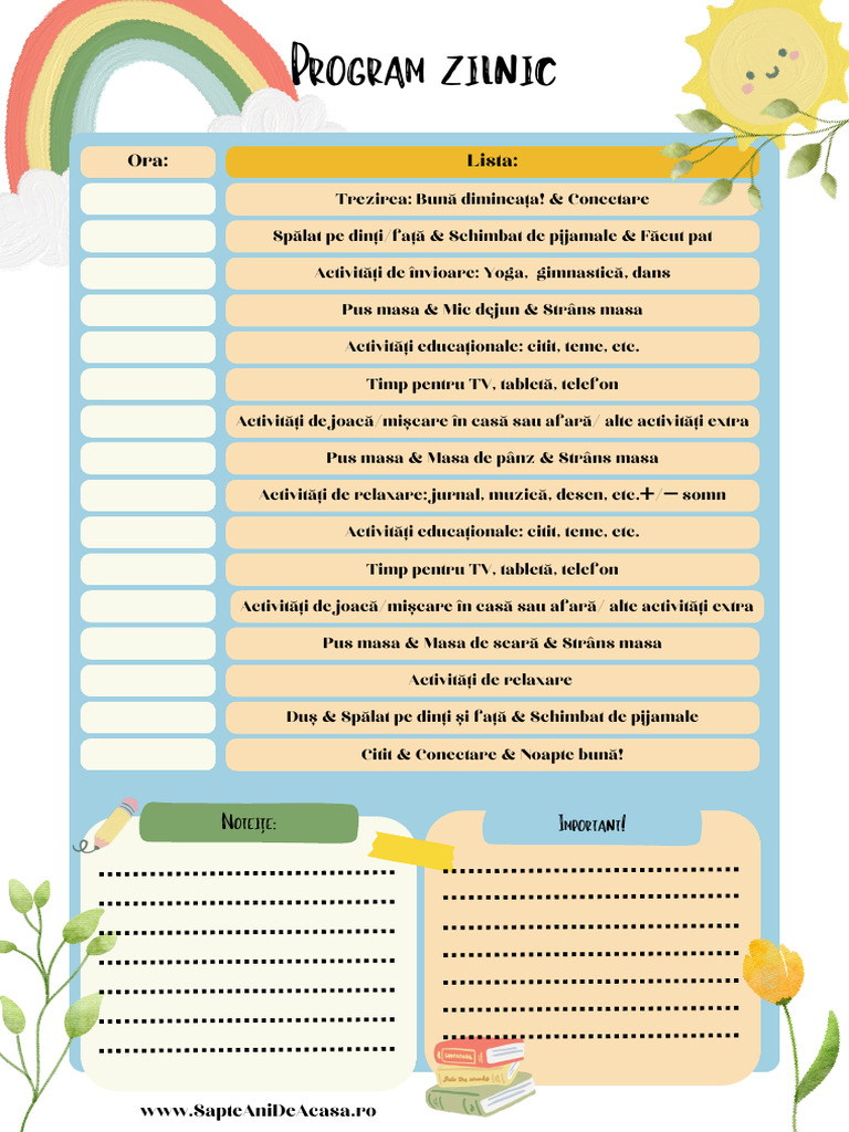 Program Zilinic Pentru Vacanta Scolara A4 | PDF