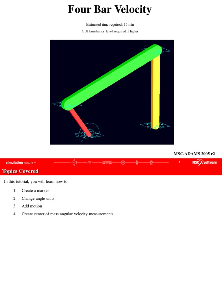 Four Bar Velocity Velocity Angle