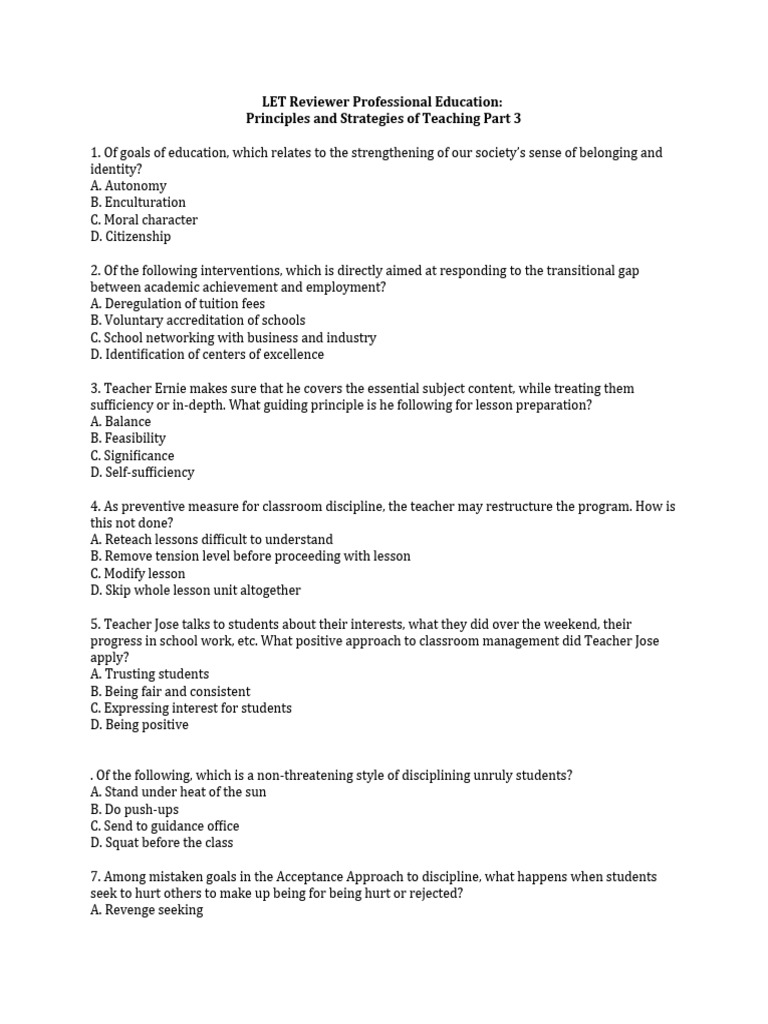 Principles and Strategies of Teaching Part 3 | PDF | Teachers ...