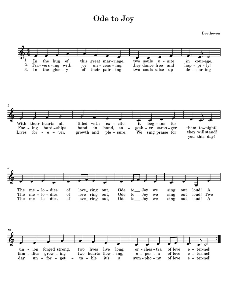 Ode to joy english marriage version pdf