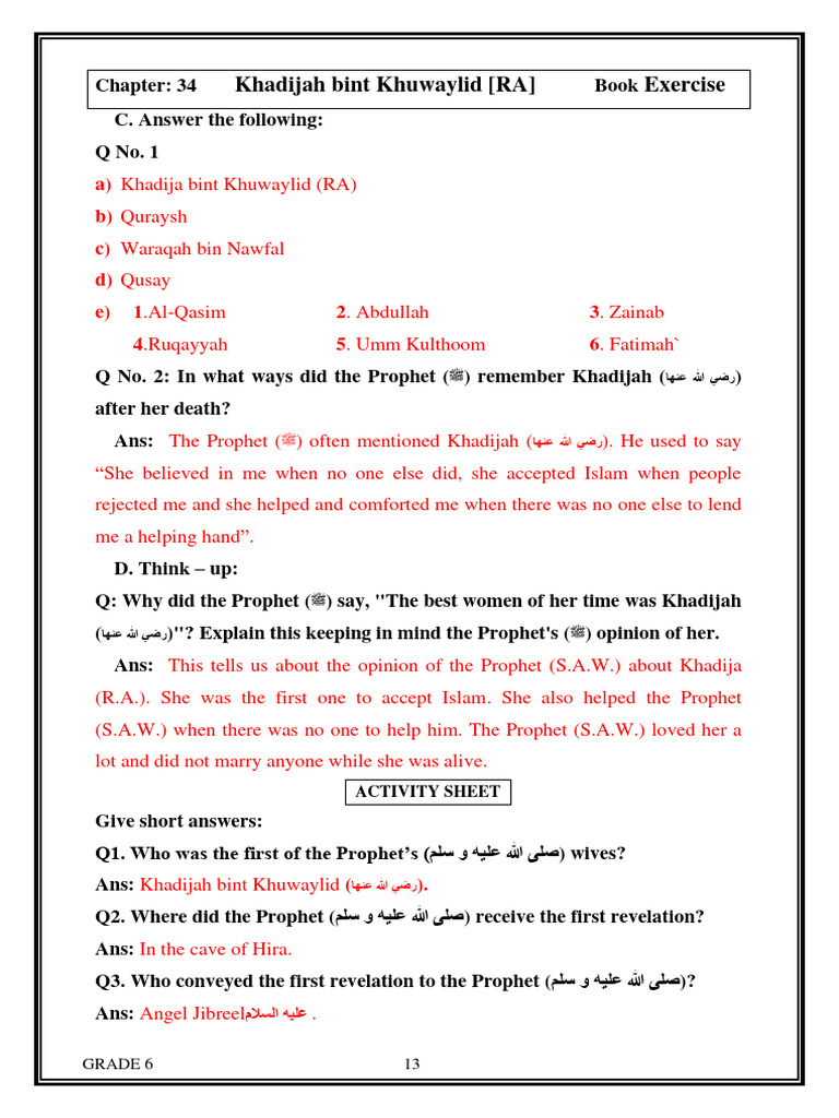 Khadijah bint Khuwaylid: A Legacy of Support | PDF | Muhammad | Banu Hashim