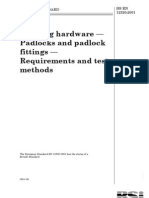 BS en 12320-2001 Building Hardware. Padlocks and Padlock Fittings. Requirements and Test Methods