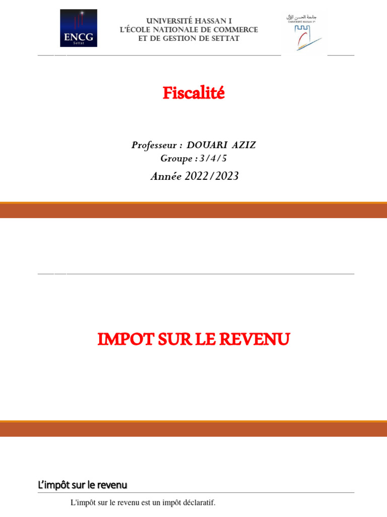 Guide sur l'Impôt sur le Revenu au Maroc | PDF | Impôt sur le revenu ...
