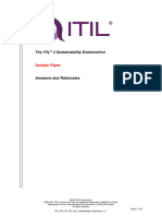 The ITIL® Sustainability Examination Answers and Rationales Sample Paper