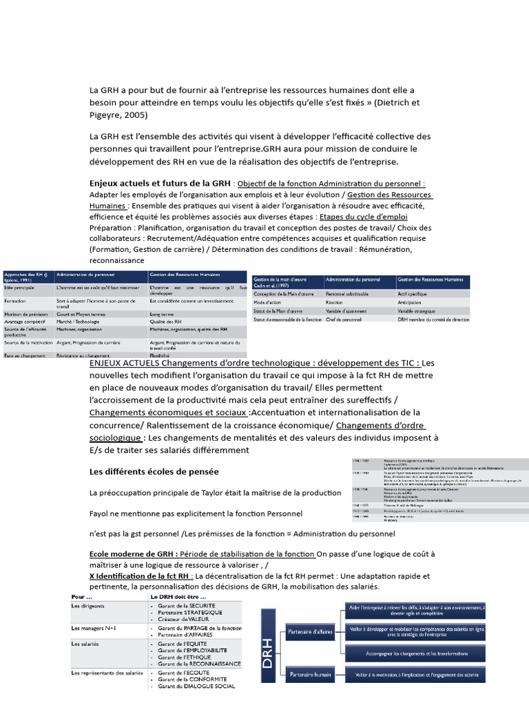 Enjeux et évolutions de la GRH moderne | PDF | Gestion des ressources ...
