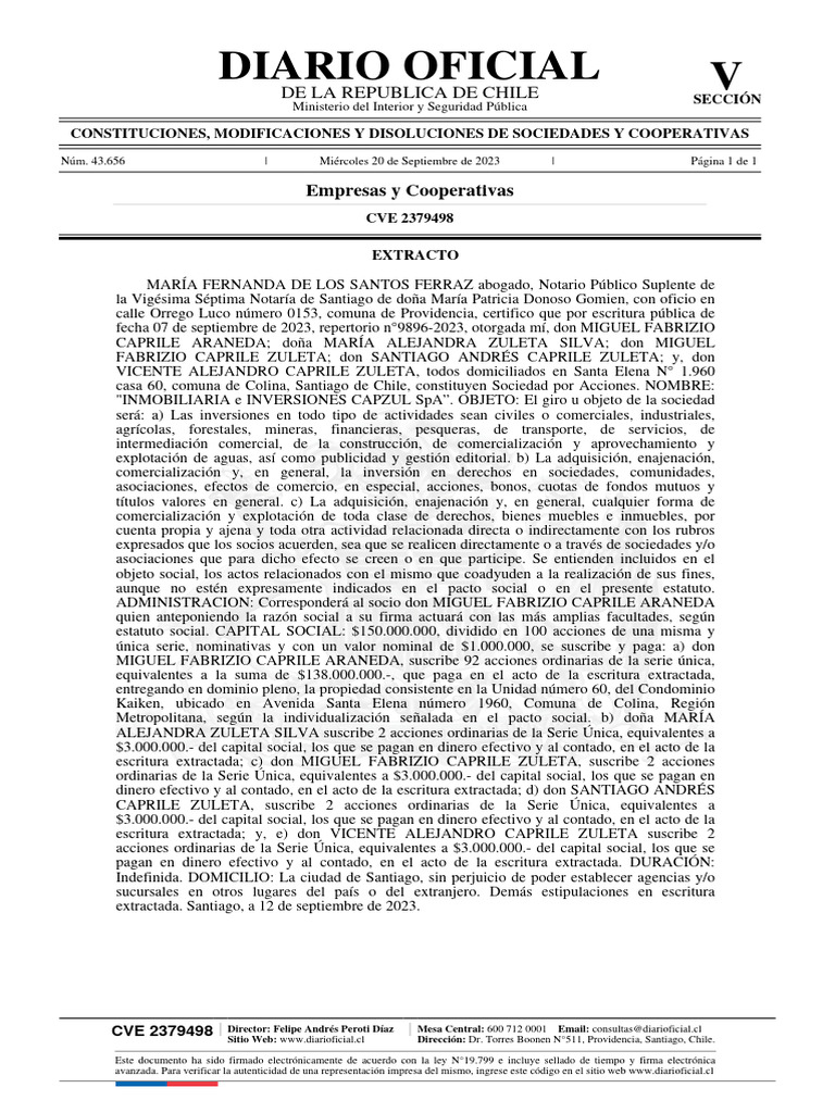 Publicación Diario Oficial PDF