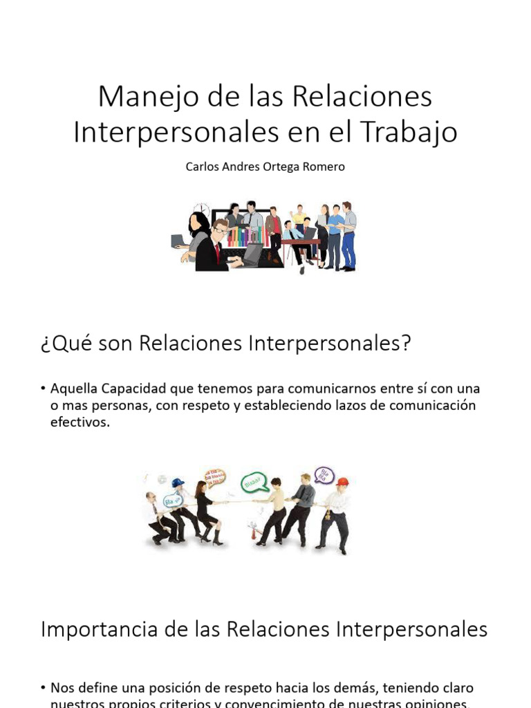Manejo de Las Relaciones Interpersonales en El Trabajo | Descargar ...