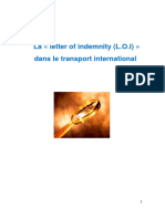 La Letter of Indemnity Dans Le Transport Maritime