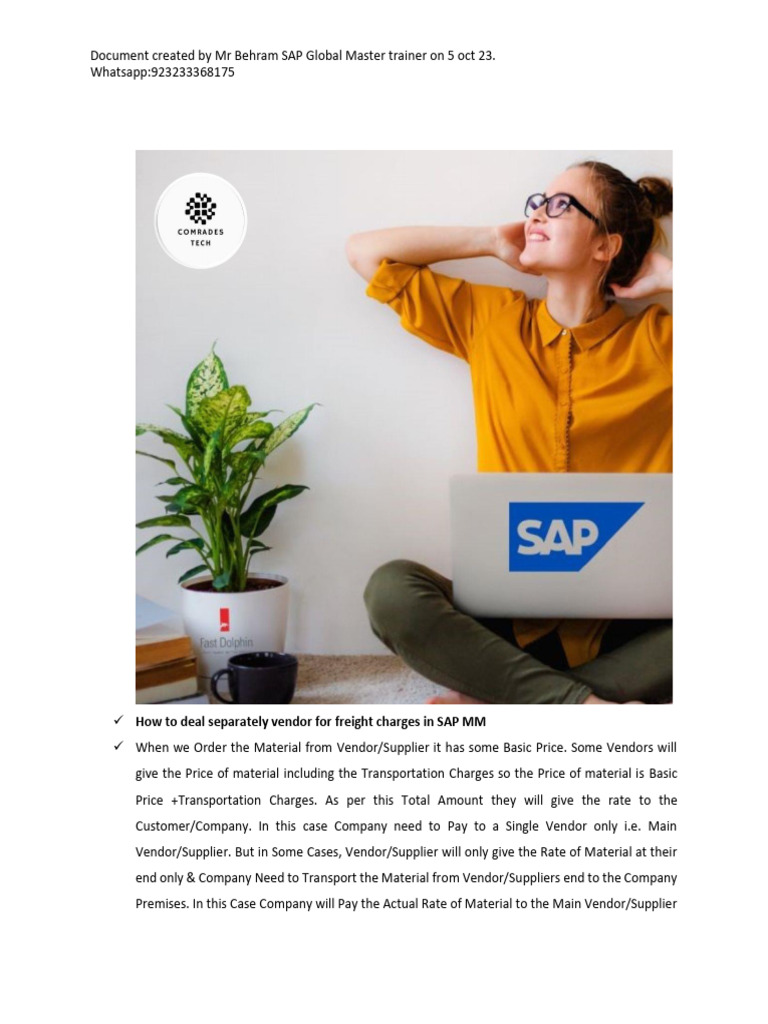 Vendor Freight Charges in SAP MM | PDF | Economies | Business