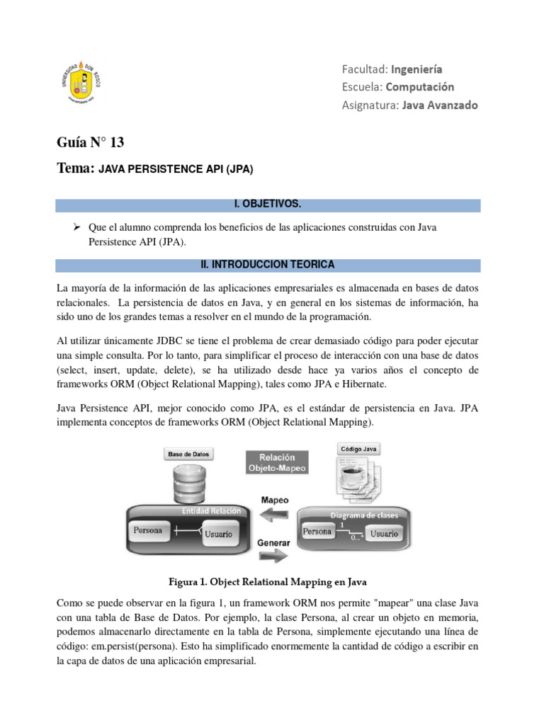 Introducción a Java Persistence API (JPA) | PDF | SQL | Ingeniería ...